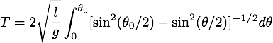 Equation for the period of a pendulum