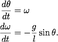 Pendulum equations